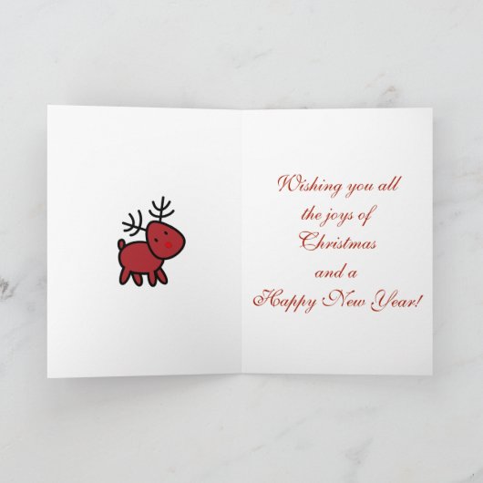 Vrolijk kerstfeest met Santa en Rudolph Kaart (Binnen)