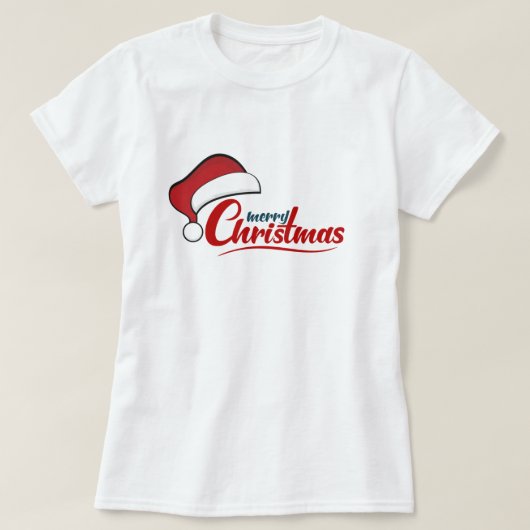 Vrolijk kerstfeest met Santa Hat T-shirt (Design voorkant)