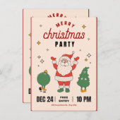 Vrolijk kerstfeest met Santa Invitation Kaart (Voorkant / Achterkant)