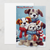 Vrolijk kerstfeest met Schattigee gevulde puppy po Feestdagenkaart (Voorkant / Achterkant)