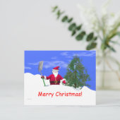Vrolijk kerstfeest met schoppen feestdagenkaart (Staand voorkant)