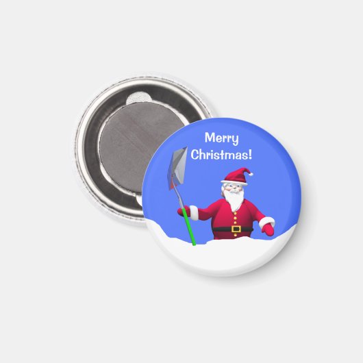 Vrolijk kerstfeest met schoppen magneet (Voorkant / Achterkant)