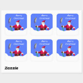 Vrolijk kerstfeest met schoppen vierkante sticker (Vel)