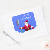 Vrolijk kerstfeest met schoppen vierkante sticker (Envelop)