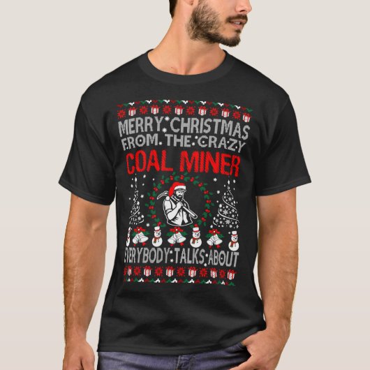 Vrolijk kerstfeest met Shirt van steenkool van de  (Voorkant)