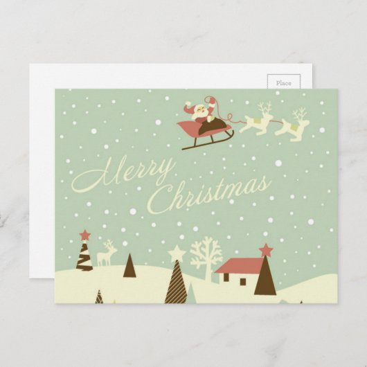 Vrolijk kerstfeest met Sinterklaas, Rudolfs, in de Feestdagenkaart (Voorkant / Achterkant)