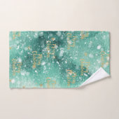 Vrolijk kerstfeest met sneeuwvlokken handdoek (Handdoek)