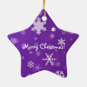 Vrolijk kerstfeest met sneeuwvlokken keramisch ornament (Achterkant)