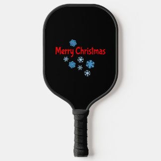 Vrolijk kerstfeest met sneeuwvlokken pickleball paddle