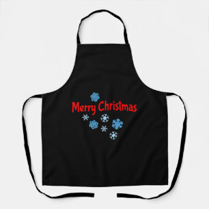 Vrolijk kerstfeest met sneeuwvlokken schort