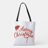 Vrolijk kerstfeest met Snoep druppels Tote Bag (Achterkant)