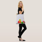 Vrolijk kerstfeest met Snoep druppels Tote Bag (Op model)