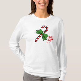 Vrolijk kerstfeest met snoepriet t-shirt
