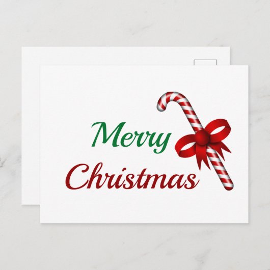 Vrolijk kerstfeest met snoepsuikerriet feestdagenkaart (Voorkant / Achterkant)