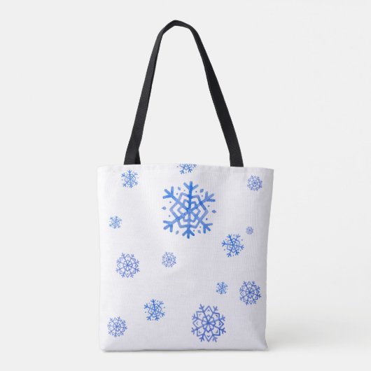 Vrolijk kerstfeest met Snowflakes Tote Bag (Achterkant)