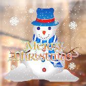 Vrolijk kerstfeest met Snowman en Snowflakes Raamsticker (Vel 2)