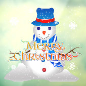 Vrolijk kerstfeest met Snowman en Snowflakes Raamsticker (Vel 3)