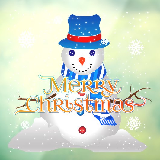 Vrolijk kerstfeest met Snowman en Snowflakes Raamsticker (Vel 3)
