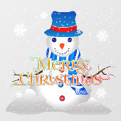Vrolijk kerstfeest met Snowman en Snowflakes Raamsticker (Vel)