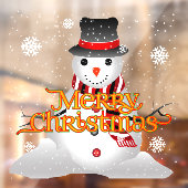 Vrolijk kerstfeest met Snowman en Snowflakes Raamsticker (Vel 2)