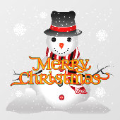 Vrolijk kerstfeest met Snowman en Snowflakes Raamsticker (Vel)