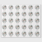 Vrolijk kerstfeest met Stripes en foto's Cadeaupapier (Vlak)