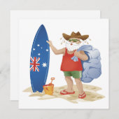 Vrolijk kerstfeest met surfplank feestdagenkaart (Voorkant / Achterkant)