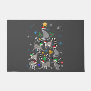 Vrolijk kerstfeest met T-shirt Lemur kerstboom Deurmat