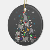 Vrolijk kerstfeest met T-shirt Lemur kerstboom Keramisch Ornament (Links)