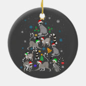 Vrolijk kerstfeest met T-shirt Lemur kerstboom Keramisch Ornament (Achterkant)