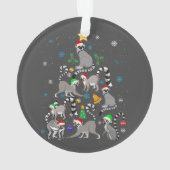 Vrolijk kerstfeest met T-shirt Lemur kerstboom Ornament (achterkant)
