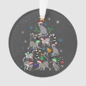 Vrolijk kerstfeest met T-shirt Lemur kerstboom Ornament (voorkant)