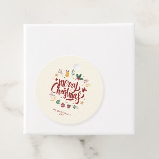 Vrolijk kerstfeest met tekst cadeautjes Labels (In situ)