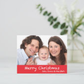 Vrolijk kerstfeest met tekst en foto feestdagenkaart (Staand voorkant)