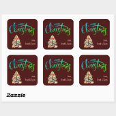 Vrolijk kerstfeest met Tree Personalized Sticker L (Vel)
