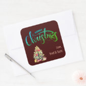Vrolijk kerstfeest met Tree Personalized Sticker L (Envelop)