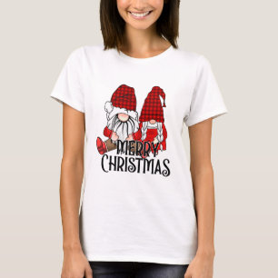 Vrolijk kerstfeest met twee schattige gnomen t-shirt