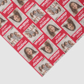 Vrolijk kerstfeest met twee vierkante foto's - roo tissuepapier (Detail)