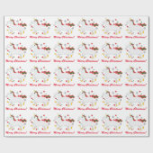 Vrolijk kerstfeest met Unicorn Cadeaupapier (Vlak)