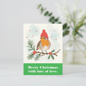 Vrolijk kerstfeest met veel liefde. briefkaart (Staand voorkant)