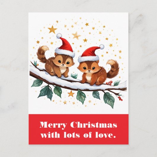 Vrolijk kerstfeest met veel liefde. briefkaart (Voorkant)