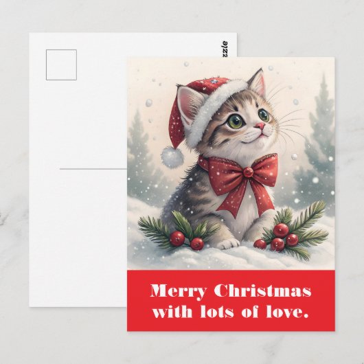 Vrolijk kerstfeest met veel liefde. briefkaart (Voorkant / Achterkant)