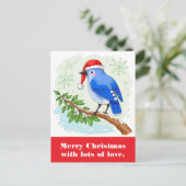 Vrolijk kerstfeest met veel liefde. briefkaart (Staand voorkant)