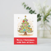 Vrolijk kerstfeest met veel liefde. briefkaart (Staand voorkant)