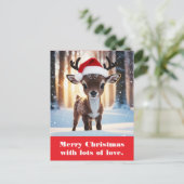 Vrolijk kerstfeest met veel liefde. briefkaart (Staand voorkant)