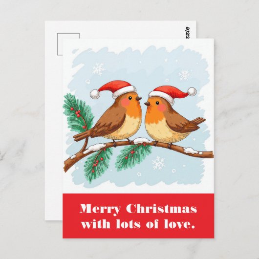 Vrolijk kerstfeest met veel liefde. briefkaart (Voorkant / Achterkant)