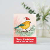 Vrolijk kerstfeest met veel liefde. briefkaart (Staand voorkant)