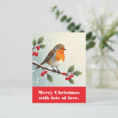 Vrolijk kerstfeest met veel liefde. briefkaart (Staand voorkant)