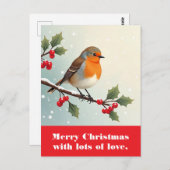 Vrolijk kerstfeest met veel liefde. briefkaart (Voorkant / Achterkant)