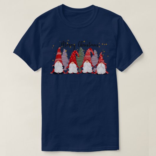 Vrolijk kerstfeest met vier kutnomes t-shirt (Design voorkant)